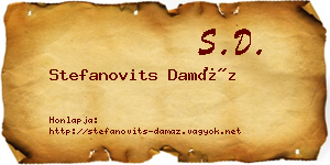 Stefanovits Damáz névjegykártya